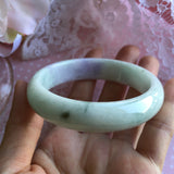 56.8mm A-Grade Type A Natural Jadeite Jade Pastel Shades Modern Round Bangle No.151462