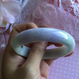 56.8mm A-Grade Type A Natural Jadeite Jade Pastel Shades Modern Round Bangle No.151462