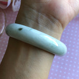 56.8mm A-Grade Type A Natural Jadeite Jade Pastel Shades Modern Round Bangle No.151462