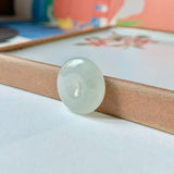 A-Grade Natural Faint Green Jadeite Donut Pendant No.171791