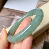 53.9mm A-Grade Green Jadeite Traditional Round Bangle No.151760