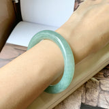 53.9mm A-Grade Green Jadeite Traditional Round Bangle No.151760