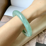 53.9mm A-Grade Green Jadeite Traditional Round Bangle No.151760