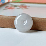 A-Grade Natural White Jadeite Donut Pendant No.171796