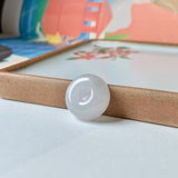 A-Grade Natural White Jadeite Donut No.171796