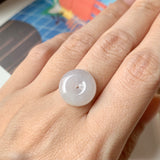 A-Grade Natural White Jadeite Donut Pendant No.171796