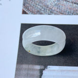 16mm Icy A-Grade Natural Jadeite Saddle Top Ring Band No.161219