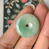 SOLD OUT - A-Grade Natural Yellowish Jadeite Donut Pendant No.171560