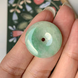 SOLD OUT - A-Grade Natural Yellowish Jadeite Donut Pendant No.171560