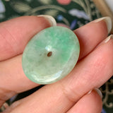 SOLD OUT - A-Grade Natural Yellowish Jadeite Donut Pendant No.171560