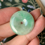 SOLD OUT - A-Grade Natural Yellowish Jadeite Donut Pendant No.171560
