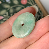 SOLD OUT - A-Grade Natural Yellowish Jadeite Donut Pendant No.171560