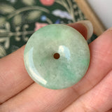 SOLD OUT - A-Grade Natural Yellowish Jadeite Donut Pendant No.171560