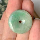 SOLD OUT - A-Grade Natural Yellowish Jadeite Donut Pendant No.171560