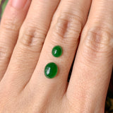 0.45cts and 0.90cts A-Grade Natural Imperial Green Jadeite Oval Cabochon Pair No.130361