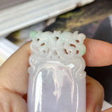 A-Grade Natural Lavender Green Jadeite Phoenix Pendant No.170093