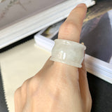 SOLD OUT - 19.5mm A-Grade Natural White Jadeite Ring Band No.161720
