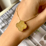 A-Grade Natural Yellow Jadeite Bespoke Clover Pendant No. 171967