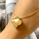 A-Grade Natural Yellow Jadeite Bespoke Clover Pendant No. 171967