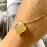 A-Grade Natural Yellow Jadeite Bespoke Clover Pendant No. 171967
