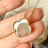 A-Grade Natural Floral Jadeite Bespoke Clover Pendant No. 171968