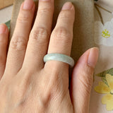 19.3mm A-Grade Natural Floral Jadeite Ring Band No.161658