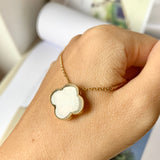 A-Grade Natural Floral Jadeite Bespoke Clover Pendant No. 171968