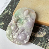 A-Grade Natural Tri-Colour Jadeite Pendant with Carvings No.171958