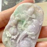 A-Grade Natural Tri-Colour Jadeite Pendant with Carvings No.171958