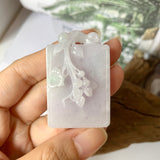 SOLD OUT: A-Grade Natural Lavender Green Jadeite Loquat Pendant No.220321