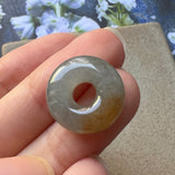 A-Grade Natural Grey Jadeite Donut Pendant No.171863