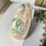 A-Grade Natural Pinkish Floral Jadeite Lotus Flower Pendant No.171969