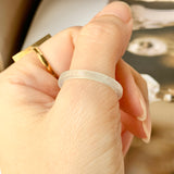 SOLD OUT: 17.9mm Icy A-Grade Natural Jadeite Thin Ring Band No.162028
