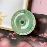 A-Grade Natural Moss on Snow Jadeite Donut Pendant No.170918