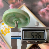 A-Grade Natural Moss on Snow Jadeite Donut Pendant No.170918
