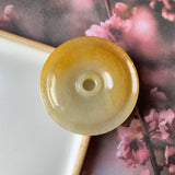 A-Grade Natural Yellow Jadeite Donut Pendant No.170920