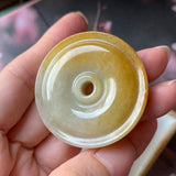 A-Grade Natural Yellow Jadeite Donut Pendant No.170920