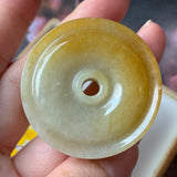 A-Grade Natural Yellow Jadeite Donut Pendant No.170920