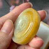 A-Grade Natural Yellow Jadeite Donut Pendant No.170920