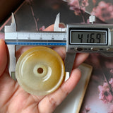 A-Grade Natural Yellow Jadeite Donut Pendant No.170920