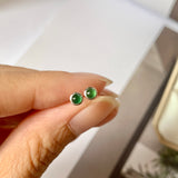 A-Grade Natural Imperial Green Jadeite MINI.malist Earring No.180562