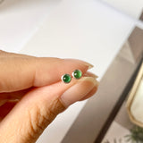 A-Grade Natural Imperial Green Jadeite MINI.malist Earring No.180562