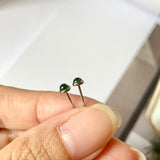 A-Grade Natural Imperial Green Jadeite MINI.malist Earring No.180562