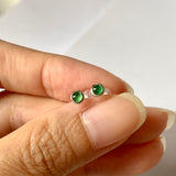 A-Grade Natural Imperial Green Jadeite MINI.malist Earring No.180562