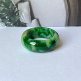 18.3mm A-Grade Natural Floral Imperial Jadeite Abacus Ring Band No.162219B