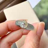 17mm Icy A-Grade Natural Jadeite Bespoke Joseon Ring (Sakura Flower) No.162030