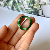 18.3mm A-Grade Natural Floral Imperial Jadeite Abacus Ring Band No.162219B