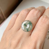 SOLD OUT - Icy A-Grade Natural Floral Jadeite Donut Pendant No.171689