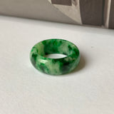 18.2mm A-Grade Natural Floral Imperial Jadeite Abacus Ring Band No.162219C