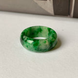 18.2mm A-Grade Natural Floral Imperial Jadeite Abacus Ring Band No.162219C
